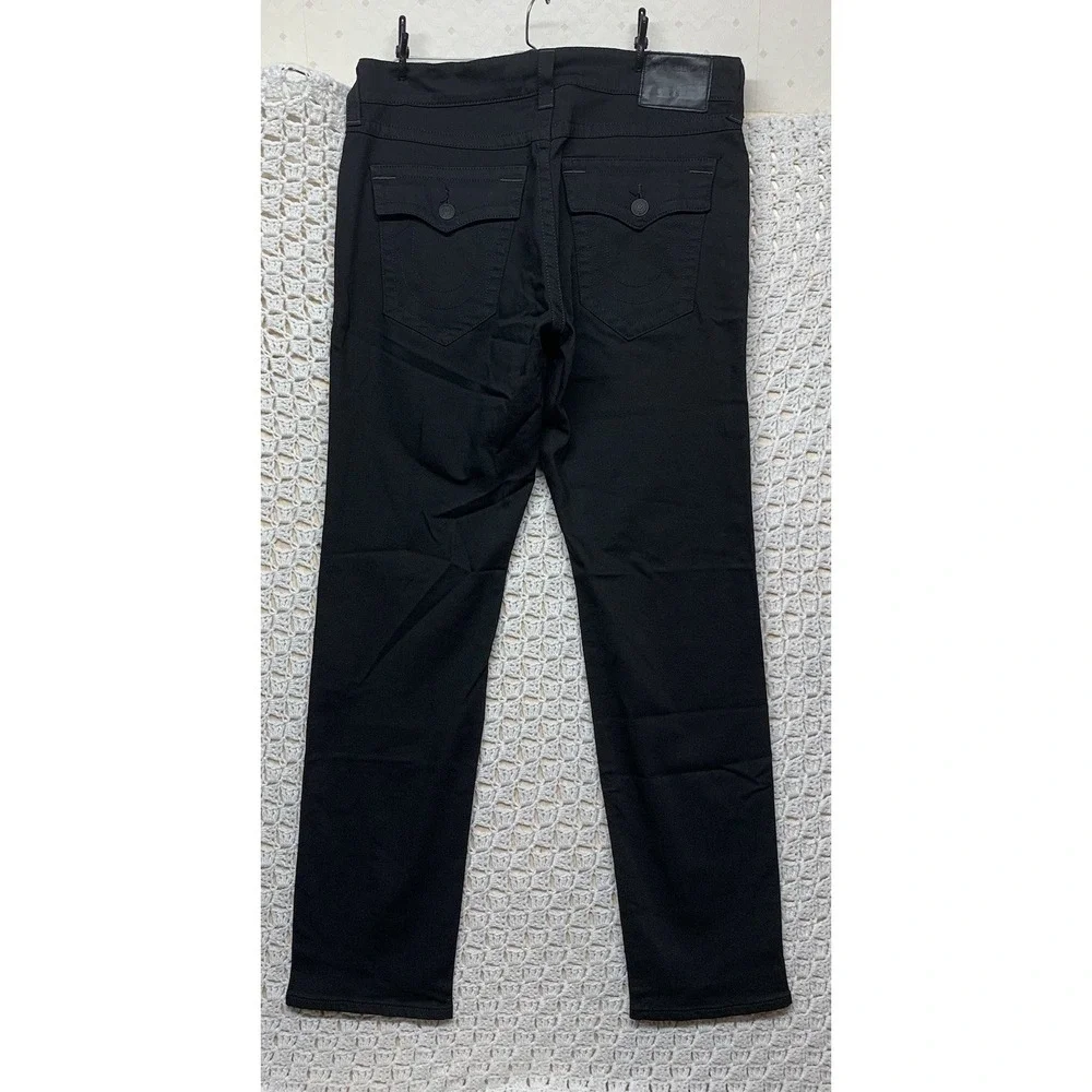 True Religion Geno Jeans Mens Tag 33 Fits 34x33 Black Relaxed Slim Straight